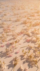 Panoramic shot of jasmine flowers on white surface