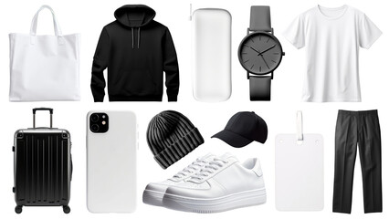 Obraz premium Monochrome outfit png cut out set