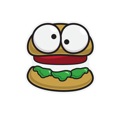 The Burger Monster with big eyes that are cute and adorable