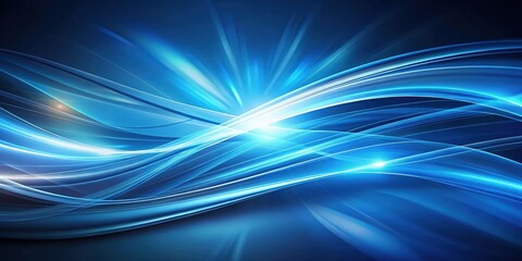 Fototapeta premium Abstract blue passage with light streaks and shadows creating a calming and dynamic atmosphere in a modern design