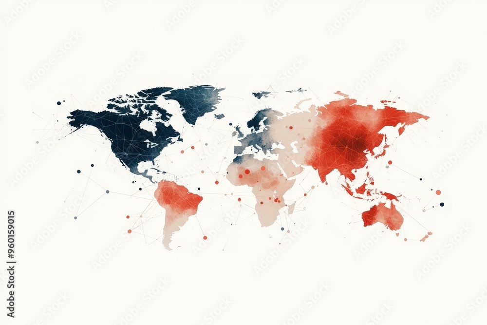 Aufkleber visualizing social connections: mapping the world through data and cultural interactions