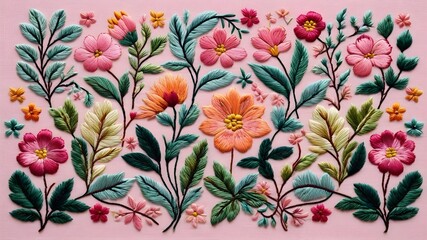 seamless embroidery floral pattern,seamless embroidery floral pattern
