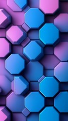 A blue and purple background with a pattern of blue and purple squares