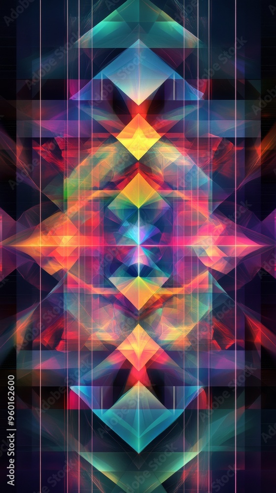 Poster a colorful abstract image with many different shapes and colors