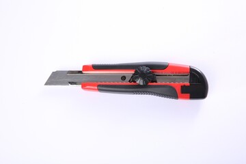 One utility knife isolated on white, top view