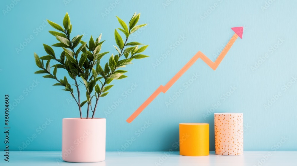 Poster a simple line graph displaying data over time, emphasizing the concept of growth and change.