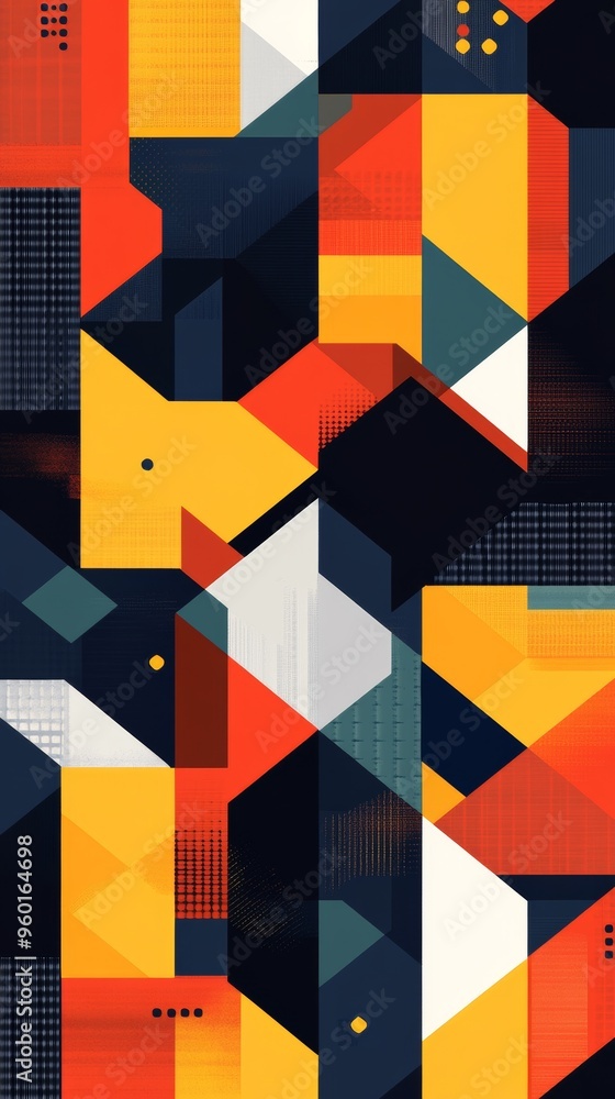 Poster a colorful abstract design with a lot of different shapes and colors