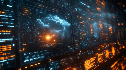 Digital display of a weather prediction model integrating realtime satellite data and machine learning