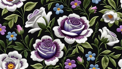 seamless embroidery floral pattern,seamless embroidery floral pattern
