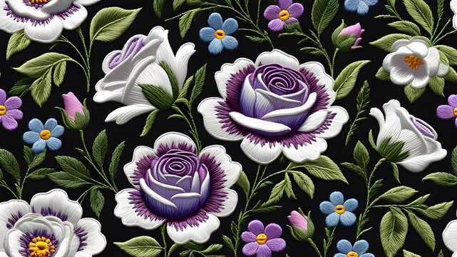 seamless embroidery floral pattern,seamless embroidery floral pattern
