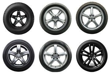 Wheel car vehicle png element set, transparent background