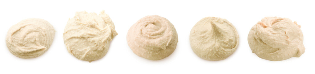 Tasty hummus on white background. Chickpea dish