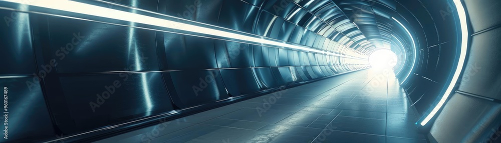 Aufkleber futuristic tunnel with glowing lights, creating a sense of depth and mystery. ideal for technology a