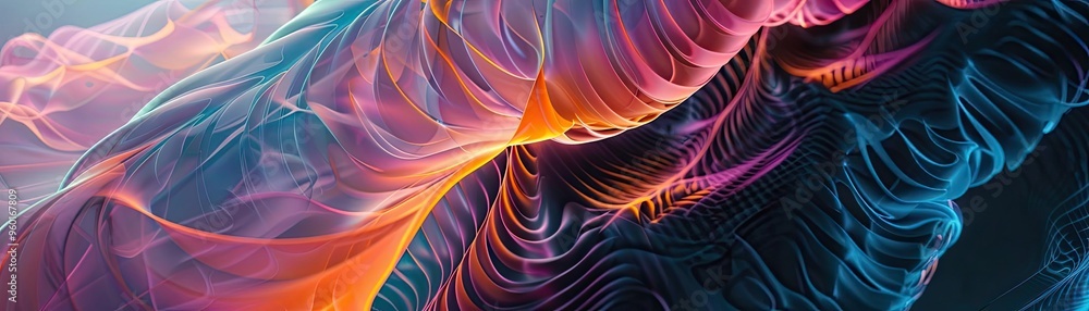 Poster vibrant abstract design featuring swirling colors and dynamic patterns, perfect for modern art and t