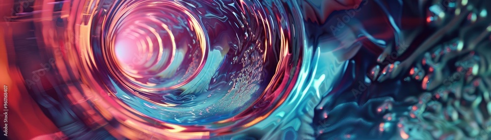 Aufkleber an abstract swirl of vibrant colors creating a sense of depth and movement, perfect for digital art 