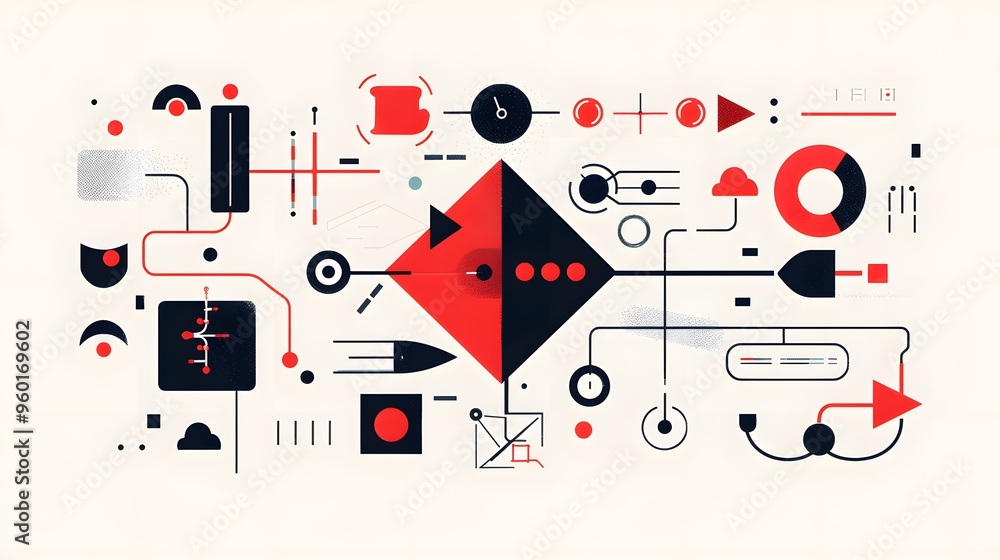 Poster the use of design elements like arrows, icons, and colors to highlight and differentiate information