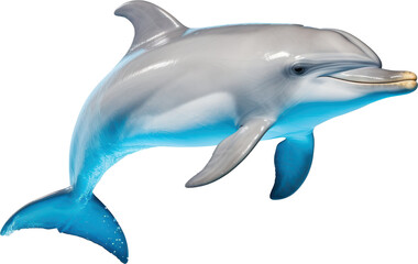 Fototapeta premium Smiling dolphin leaps through water