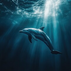 Fototapeta premium dolphin isolated on abstract background