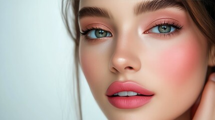 Fototapeta premium Beautiful Woman Getting Professional Makeup Done