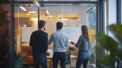 Fototapeta premium Collaborative Teamwork in a Modern Office Environment