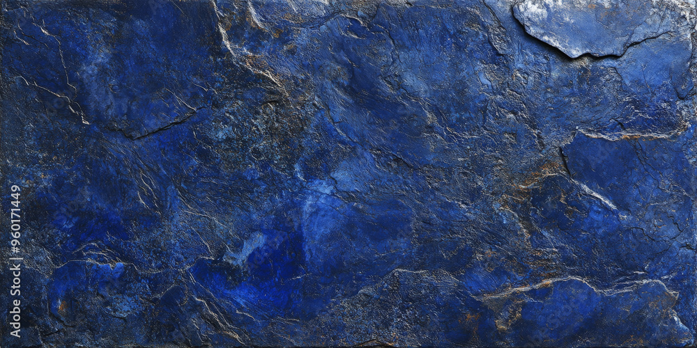 Poster a deep cobalt blue textured stone surface with a slightly rough, speckled finish. the intense color 