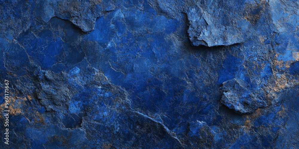 Poster a deep cobalt blue textured stone surface with a slightly rough, speckled finish. the intense color 