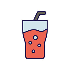 Obraz premium pineapple juice color line icon with white background vector stock illustration