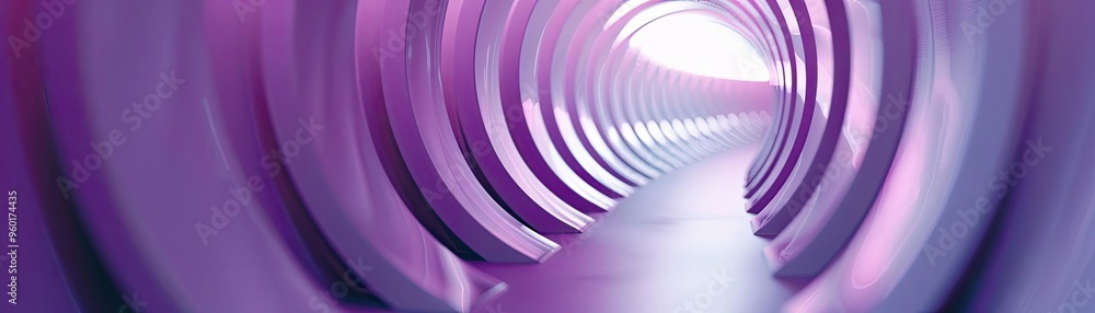 Poster a vibrant tunnel showcasing smooth curves and dynamic light patterns, inviting exploration and adven