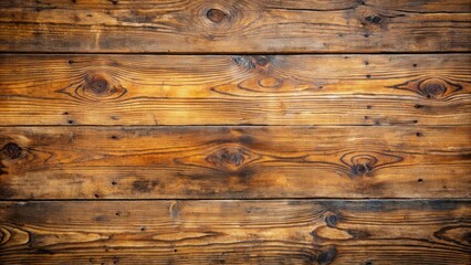 Naklejka premium Close up of weathered and damaged wooden floor boards with a brown texture