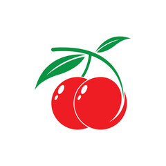 Cherry logo vector icon illustration