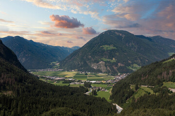 panoramic aerial view of campo tures trentino alto adige italy
