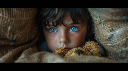 portrait of a child who is subjected to domestic violence