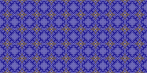 Cross Stitch. Ethnic patterns seamless. Design for Clothing, fabric, batik, Knitwear, Embroidery, Ikkat, Geometric Pixel pattern. Traditional Design seamless background for print on fabric. Vector art