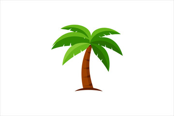 Obraz premium Coastal Coconut Tree Vector Silhouette with Sunset Over the Sea – Perfect for Beach-Themed Designs