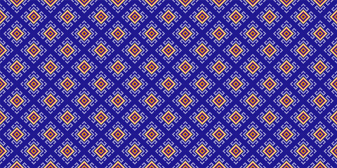 Cross Stitch. Ethnic patterns seamless. Design for Clothing, fabric, batik, Knitwear, Embroidery, Ikkat, Geometric Pixel pattern. Traditional Design seamless background for print on fabric. Vector art