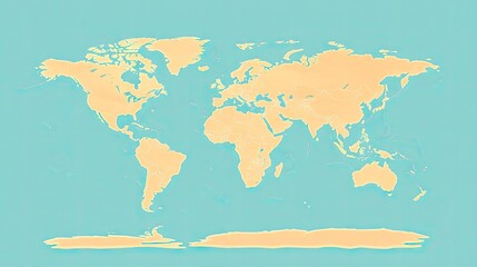 A flat, isolated map of the world with clean, sharp lines, ideal for global business or educational content.