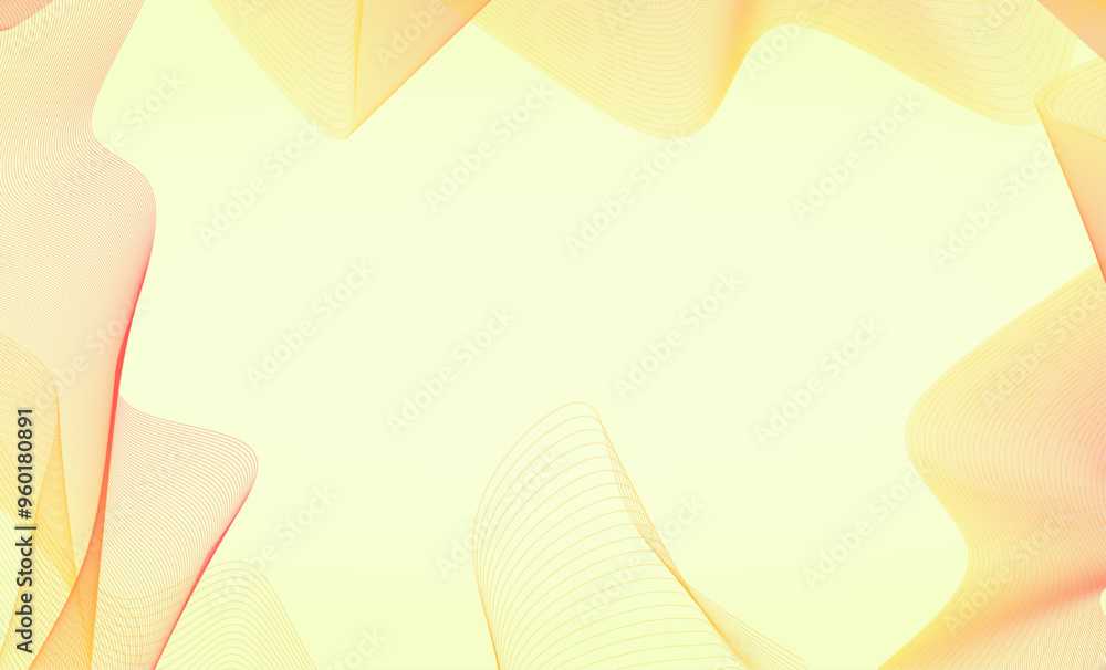 Poster light yellow abstract background with glowing wave lines. futuristic background modern concept techn