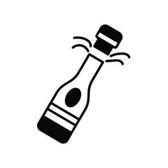 champange glyph icon with white background vector stock illustration