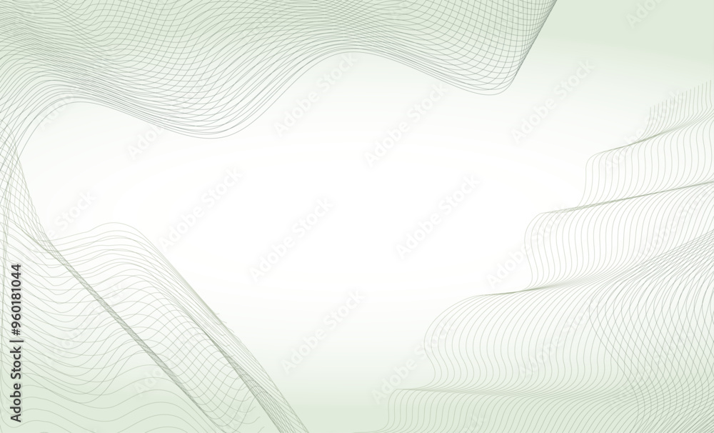 Aufkleber 3d vector wave lines pattern smooth curve flowing dynamic white light isolated on black background f