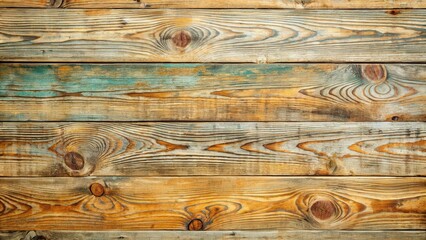 Weathered oak wood background with faded varnished paint showcasing woodgrain texture and washed planks