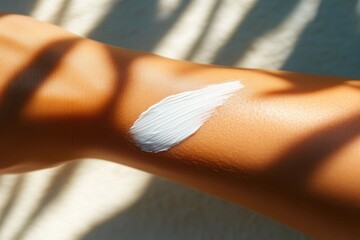 Sunshine Shadows Highlighting Sunscreen Lotion on Skin