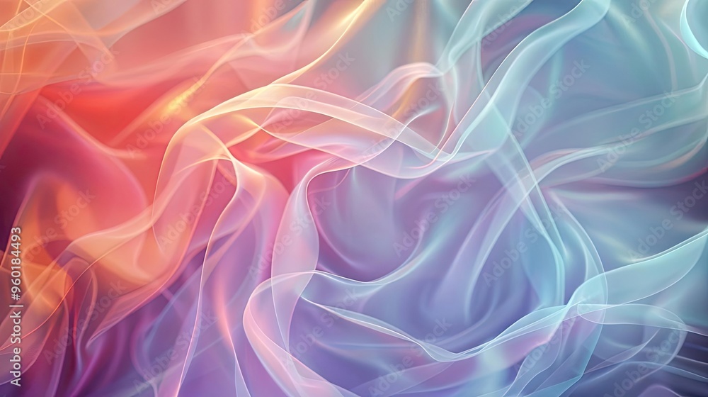 Poster a mesmerizing blend of vibrant colors and flowing textures, creating an ethereal and dreamy atmosphe