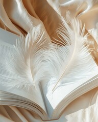 Elegant Book with Feathers