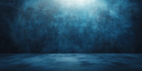Matte Dark Blue Wall with Soft Spotlight and Subtle Shadow