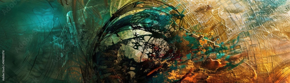 Poster vibrant abstract artwork featuring swirling colors and dynamic patterns, perfect for creative projec
