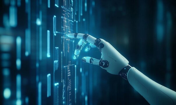Innovative InsurTech: AI-Powered Robotic Finger Interacting with Virtual Insurance Interface for Personalized Services. Futuristic Blend of Technology and Finance Promoting Cultural Inclusivity and Cu