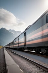 Obraz premium train on railway station