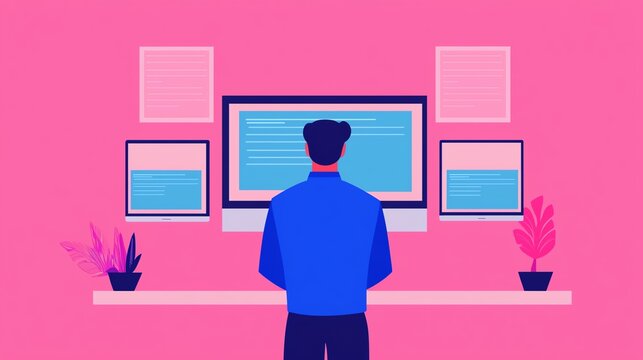 Developer testing website responsiveness on multiple devices, cross-browser compatibility, user experience optimization