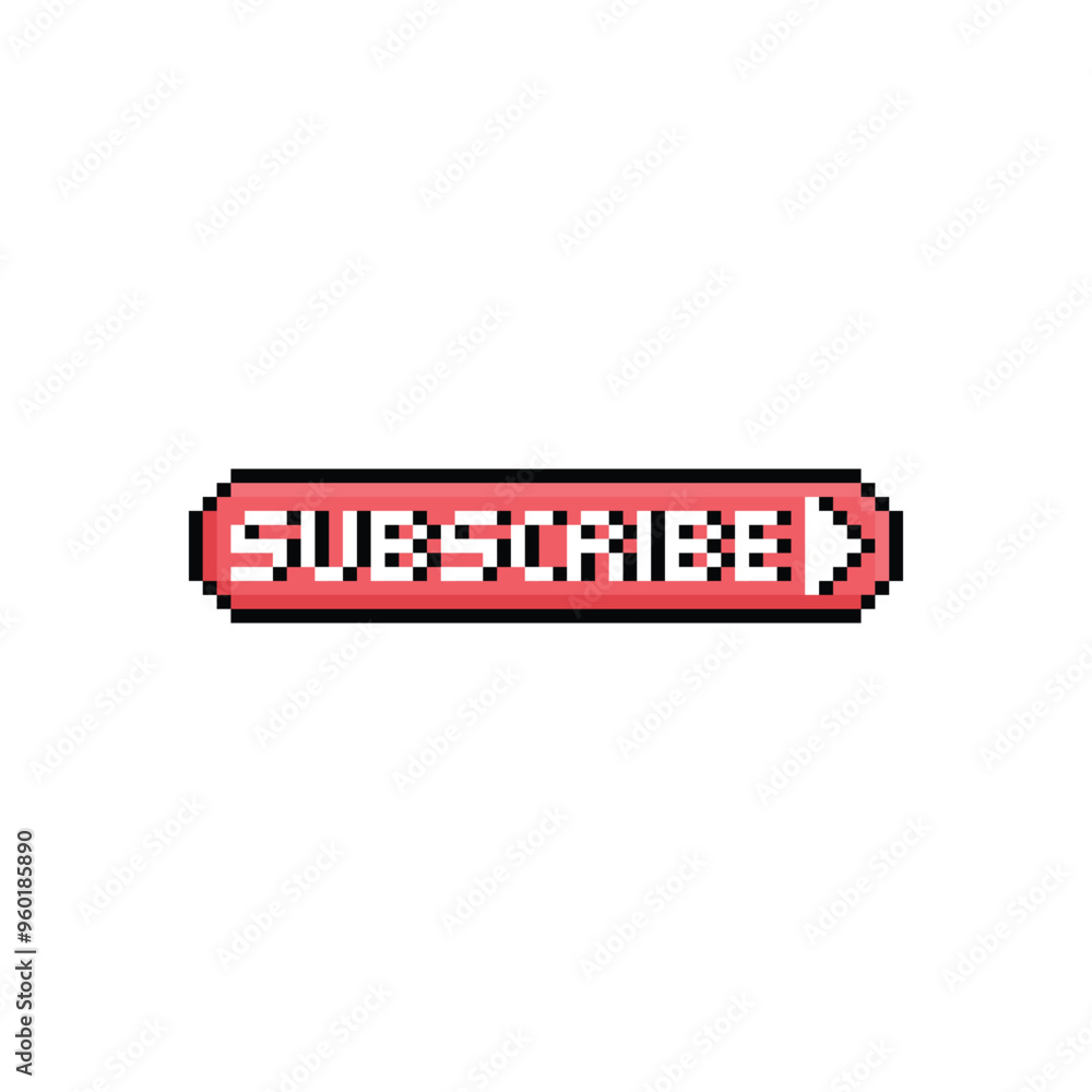 Poster subscribe button 8 bit text stop pixel art 8-bit for game