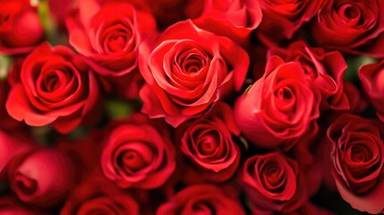 Elegant Red Roses in Full Bloom